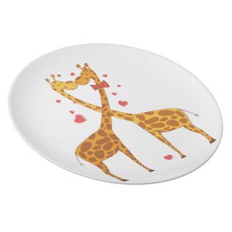 Giraffes in Love plate