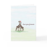 Giraffes in Love Valentine Card cards