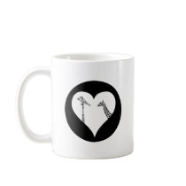 Giraffes Love Cranes Coffee Mugs