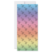 Giraffes on rainbow pastel custom rack cards