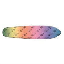 Giraffes on rainbow pastel skateboard decks