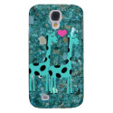 Giraffes on turquoise background Samsung Galaxy S4 Samsung Galaxy S4 Cover