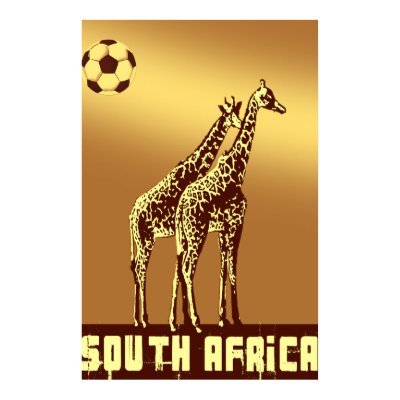 Giraffes Sunset South Africa Soccer Safari Print by SoccerJersey