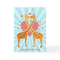 giraffes valentines day card