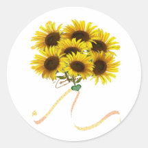 Girasol redondo del pegatina