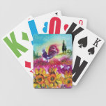 GIRASOLES Y GALLO NEGRO BARAJA CARTAS DE POKER
