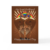Girfriend Lesbian Valentine's Day Card With Two Lo