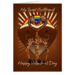 Girfriend Lesbian Valentine's Day Card With Two Lo