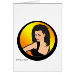 Girl 2 in circle greeting card