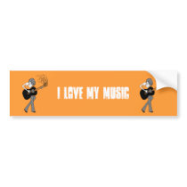 Girl & a Guitar Bumper Sticker (BSt26) bumper stickers