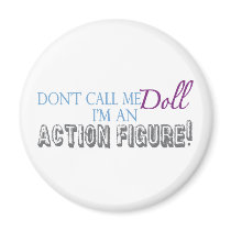 Girl Action Figure magnets