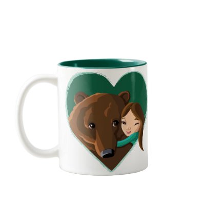 Girl and Bear Coffee Mug by HeatherIhn