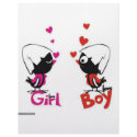 Girl and boy love letterhead