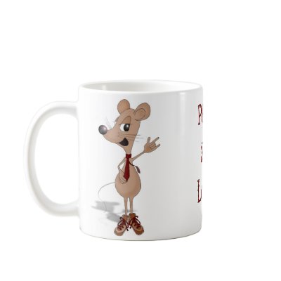 Girl and boy mouse mug. Love and Peace. by graphicdoodles