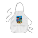 Girl and Boy Pirates with Ship on Beach Apron