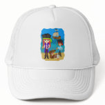 Girl and Boy Pirates with Ship on Beach Hat