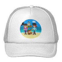 Girl and Boy Pirates with Treasure Hat