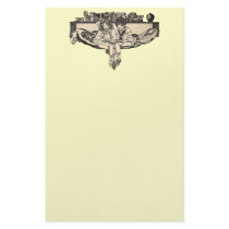 Girl and Boy Reading Stationery Design