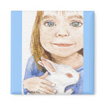 Girl And Bunny Magnet