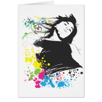 Girl and Colors card