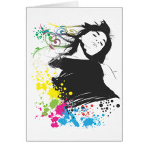 Girl and Colors Greeting Cards