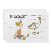 Girl and Fish Invitations