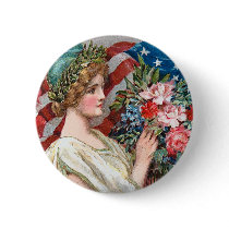 Girl and Flag_002 Button