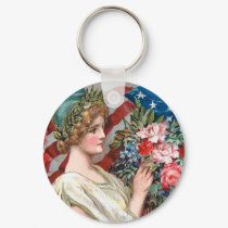 Girl and Flag_002 keychains