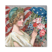 Girl and Flag_002 magnets