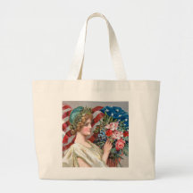 Girl and Flag_002 Tote Bags