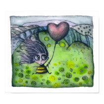Girl and Heart posters by biliana Girl and Heart posters