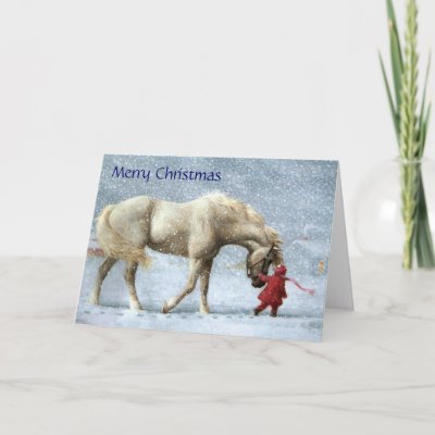 Girl and Horse Christmas Card