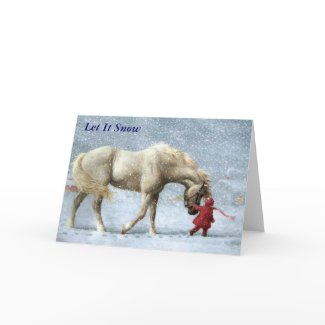 Girl and Horse Christmas Card card