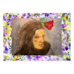 girl and rose drip business card template