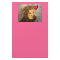 girl and rose personalized stationery