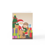 Girl and Santa Claus Card