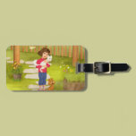 Girl and the funny Doggy luggagetag luggage tags