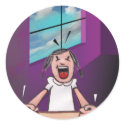 Girl angry at desk stickers by ChildrensBooks Girl angry at desk stickers
