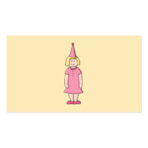 Girl at a Birthday Party. Business Card Template