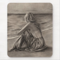 Girl at beach Mousepad mousepads
