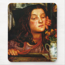 Girl At Lattice Mouse Pad