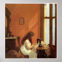 Girl at Sewing Machine, Edward Hopper Print