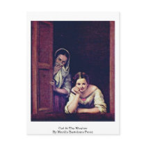 Girl At The Window By Murillo Bartolome Perez Postcards