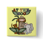 Girl At the Zoo Tshirts and Gifts Button