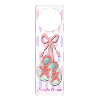 Girl Baby Booties Door Hanger