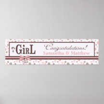 Girl Baby Shower Banner Print