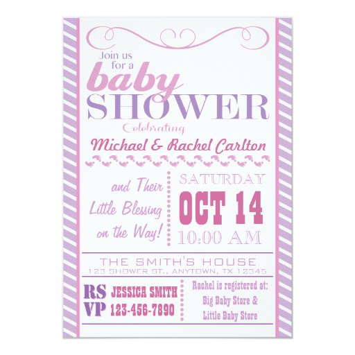 Girl Baby Shower Invitation (front side)