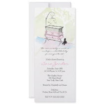 Girl Baby Shower Invitation - Baby Crib