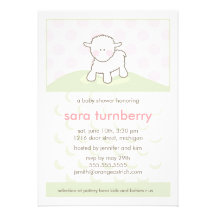 Girl Baby Shower Invitation - Little Lamb