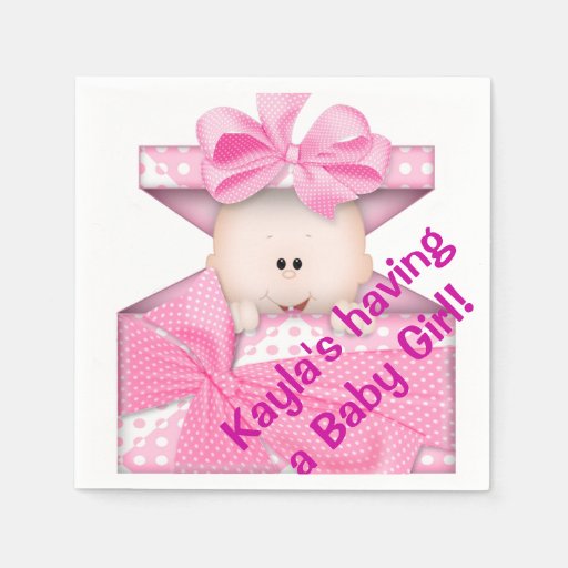 Girl Baby Shower Paper Napkins Zazzle